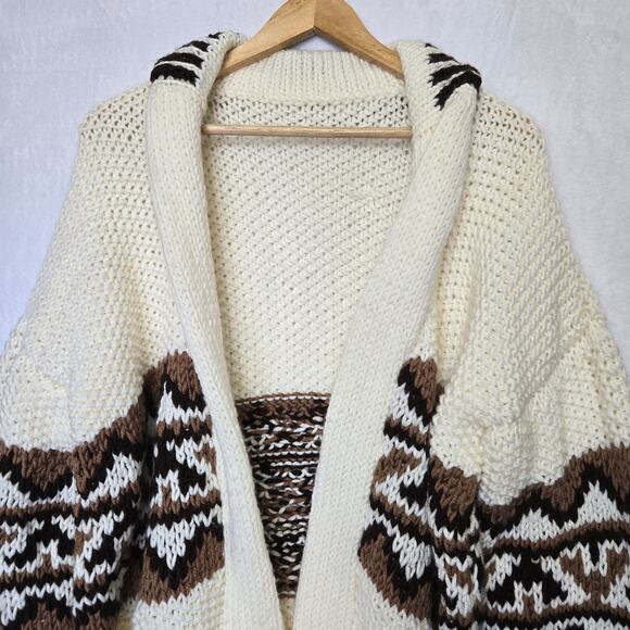 Vtg Handmade 70's ASO Starsky & Hutch Shawl Collar Cardigan Mexican Sweater M/L - Picture 4 of 12